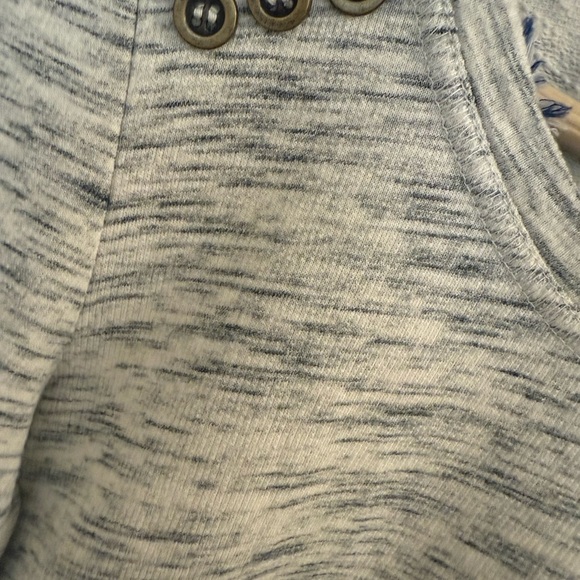 Saturday Sunday (Anthropologie) XS mint EUC cond Elegant Heathered Top w denim - Picture 7 of 14